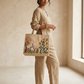 Mocha Emberiodery Tote Bag