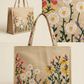 Half White Emberiodery Tote Bag