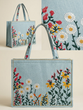 Sky Blue Emberiodery Tote Bags