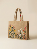 Mocha Emberiodery Tote Bag
