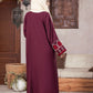 Crimson Charm Abaya with Hijab