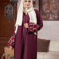 Crimson Charm Abaya with Hijab
