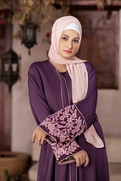 Lilac Luxe Abaya with Hijab
