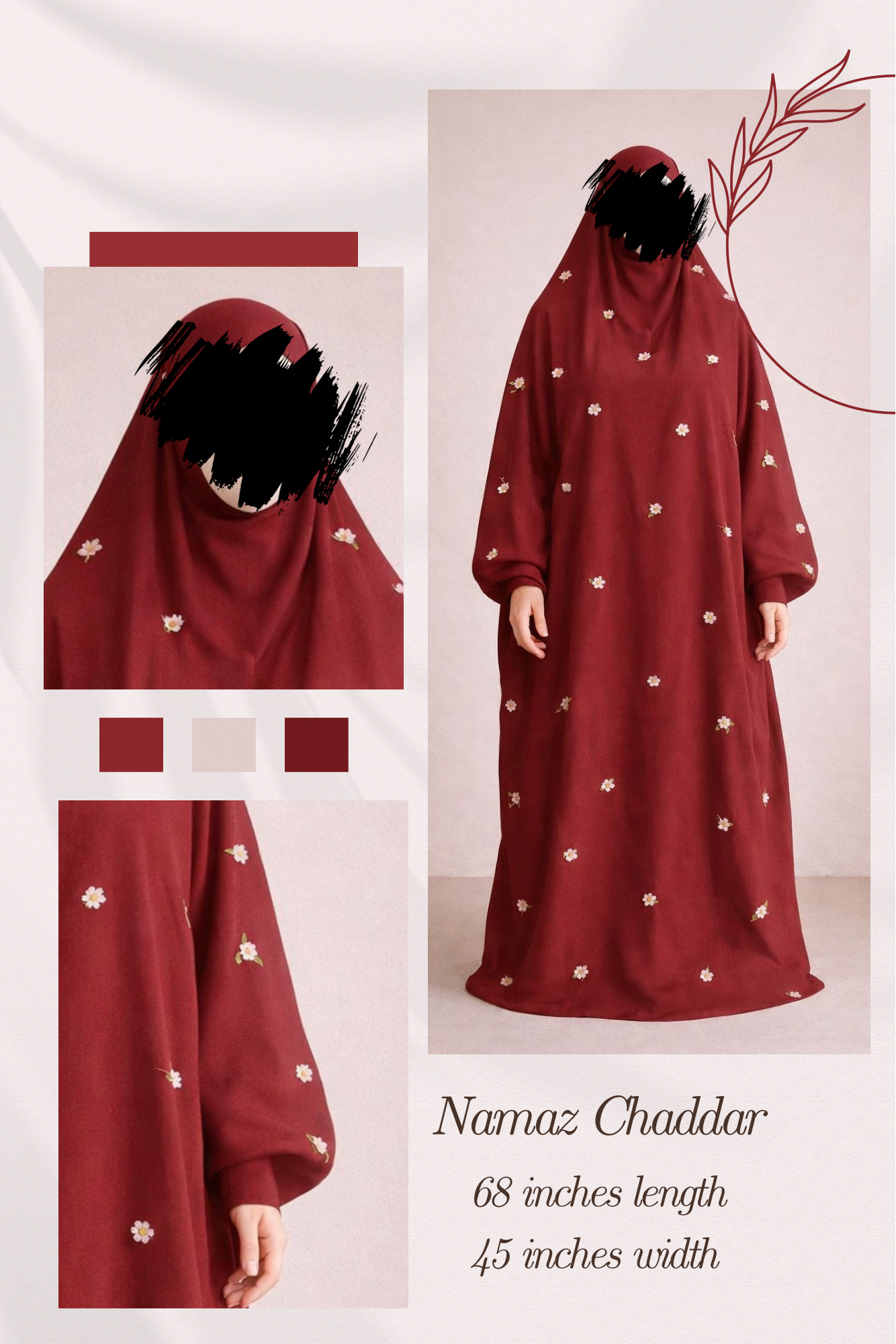 Embroidered Namaz Chaddar D:13