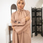 Beige bow tie Abaya