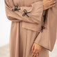 Beige bow tie Abaya