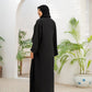 Black classic Cutwork Stone Abaya