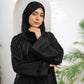 Black classic Cutwork Stone Abaya
