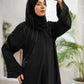 Black classic Cutwork Stone Abaya