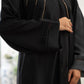 Black classic Cutwork Stone Abaya