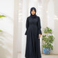 Blue Pleated Flare Abaya