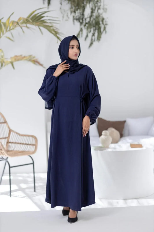 Navy Grace Abaya with Hijab
