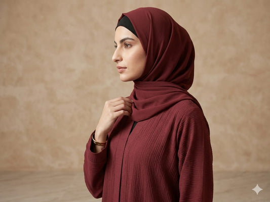 Maroon Luxe Abaya