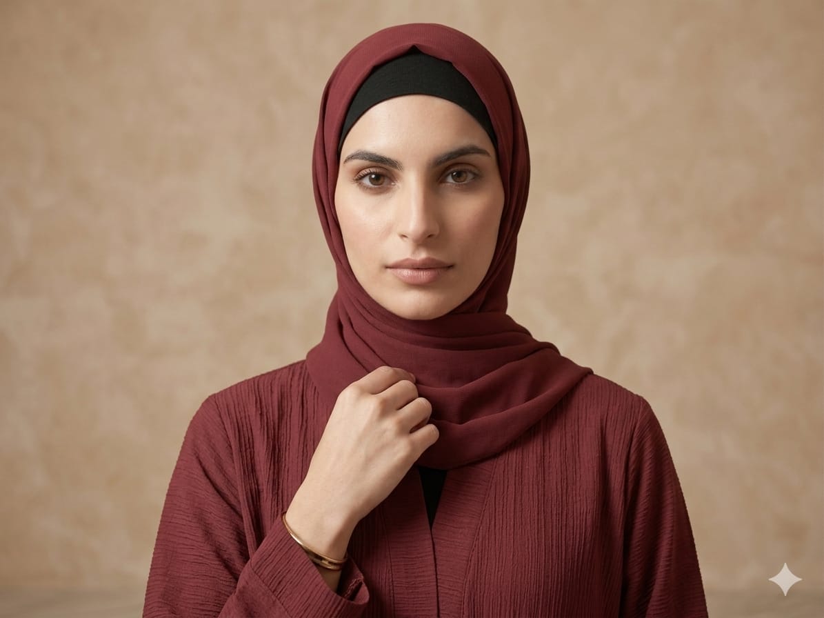Maroon Luxe Abaya
