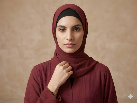 Maroon Luxe Abaya