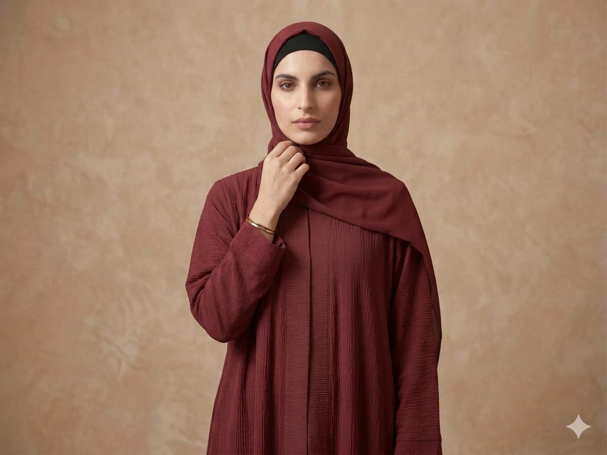 Maroon Luxe Abaya