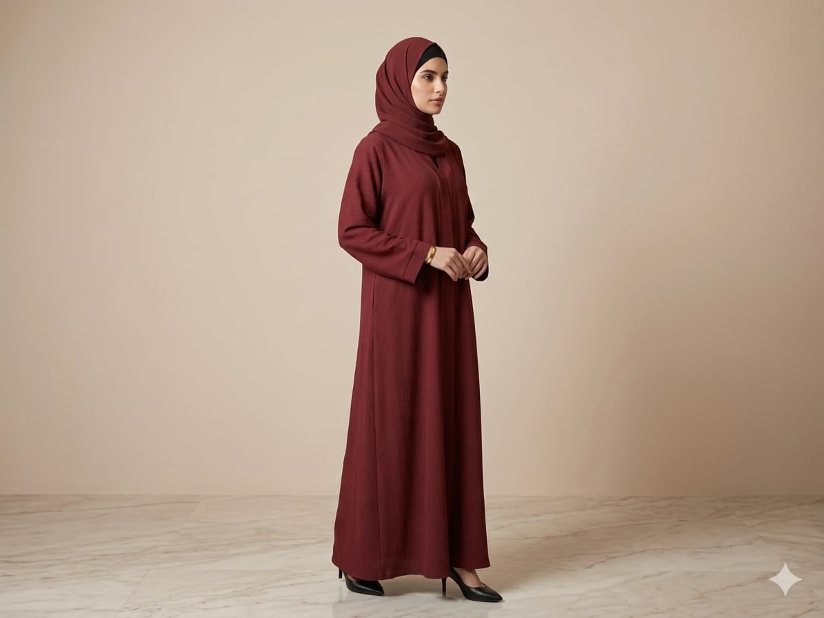 Maroon Luxe Abaya