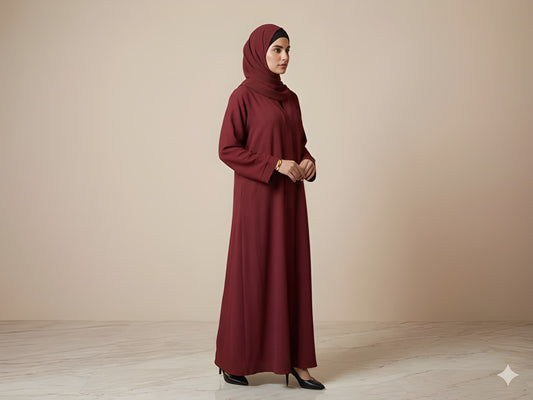 Maroon Luxe Abaya
