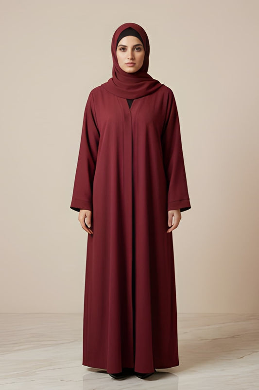 Maroon Luxe Abaya