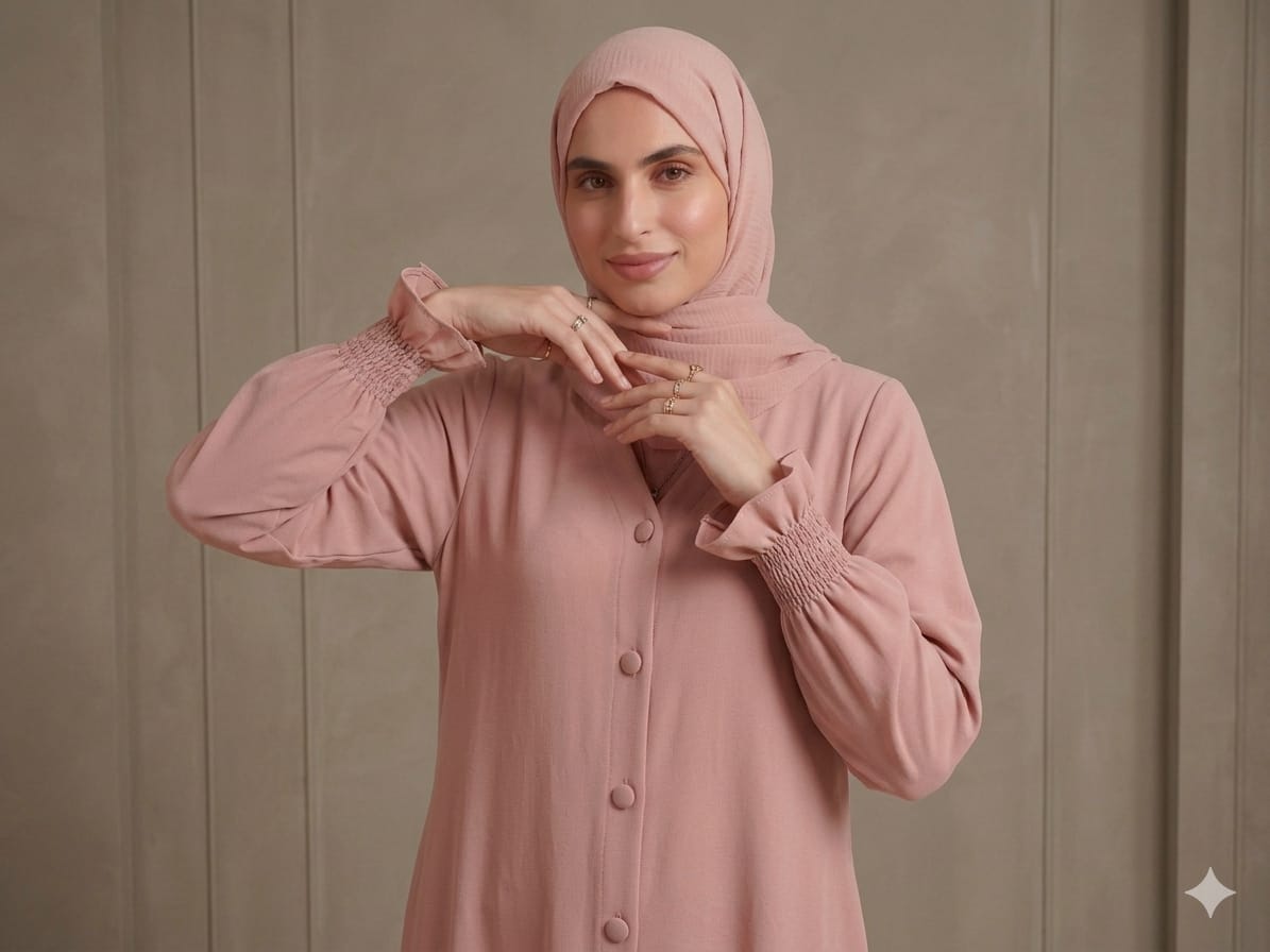 Petal Abaya With Hijab