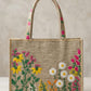 Crimson Bloom Embroidered Tote Bag