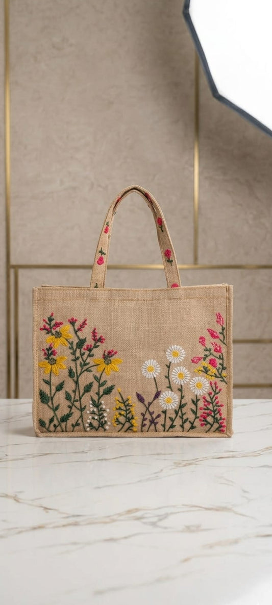 Light Beige Embroidered Bag