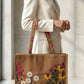 Noir Floral Embroidered Tote Bag