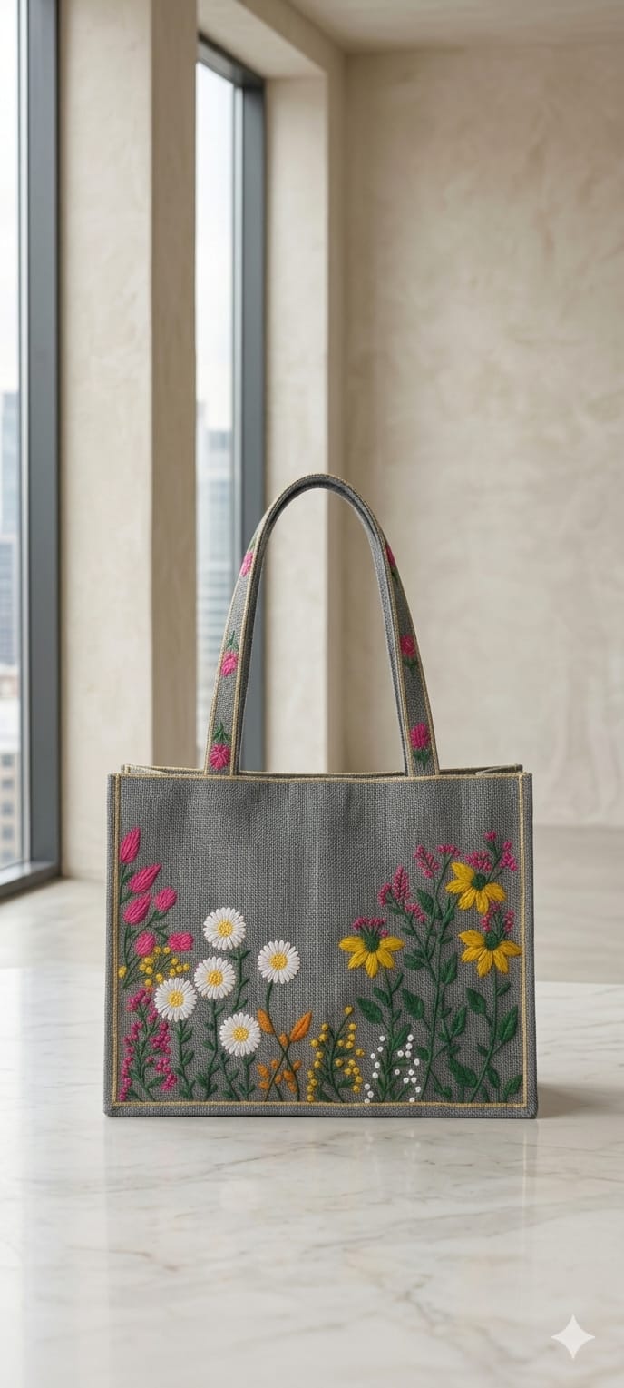 Silver Tote Bag