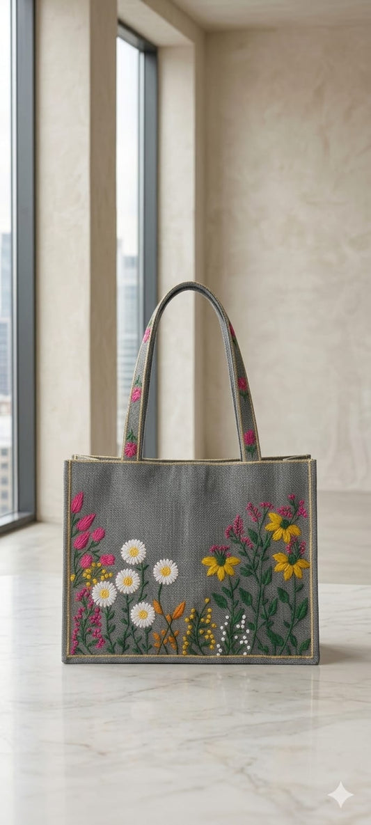 Silver Tote Bag