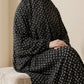 Bahar Leaf Print Prayer Abaya – Black