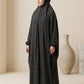 Bahar Leaf Print Prayer Abaya – Black