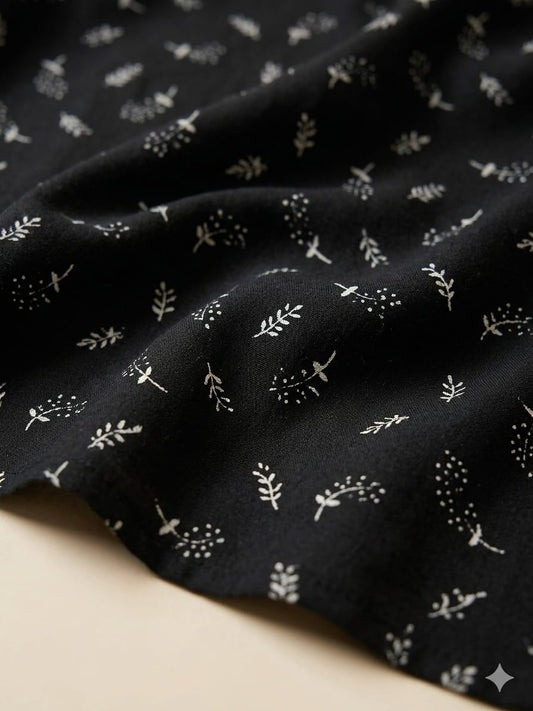 Baghban Sprig Print Namaz Chaddar – Black