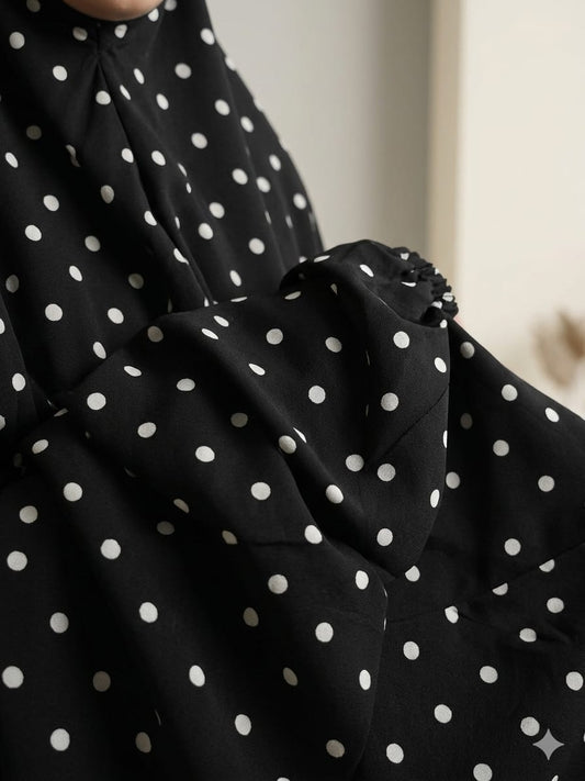 Noor Dot Print Namaz Chaddar – Black