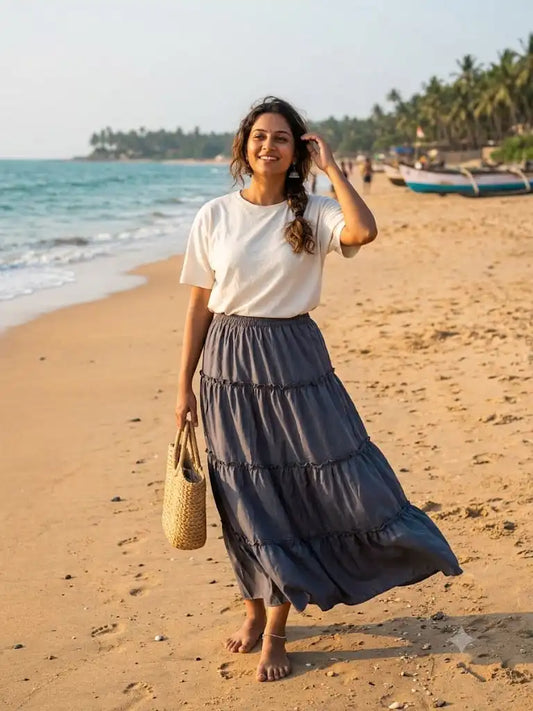 Breezy Tier Maxi Skirt