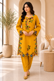 Gulbahar Embroidered  Mastard 2 Piece Suit